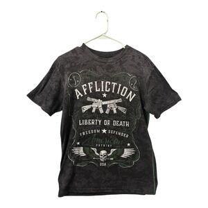 Y2K Affliction Liberty or Death Graphic T-Shirt American Patriot USA Medium